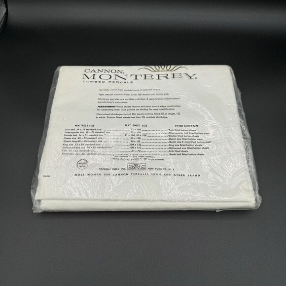 Vintage Cannon Monterey One Combed Percale Double‎ Full Sheet 81 x 108 USA New - Picture 4 of 11